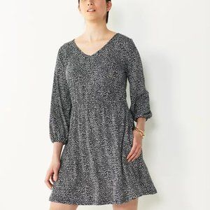 Nine West - Black and White Print Dress - Size Small